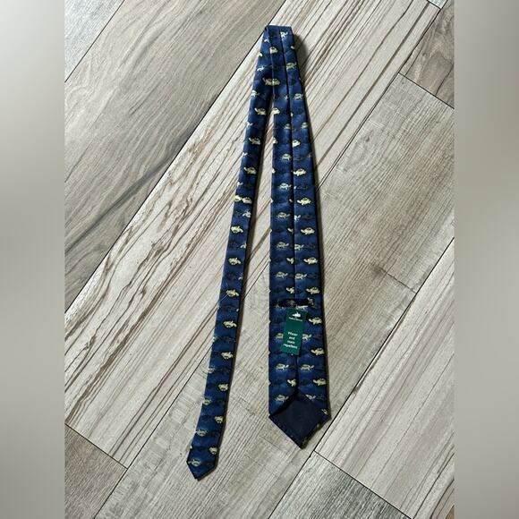 NWT marks and spencer navy turtle tortoise men’s designer silk tie unique gift - Picture 12 of 12